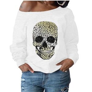 Oversized Off the Shoulder Long Sleeve Loose Slouchy Sweatshirt size XL